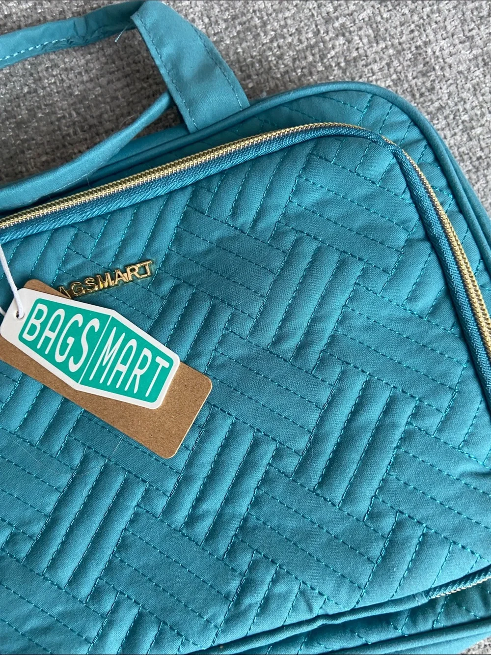 Bagsmart Quilted Teal Travel Tote Bag